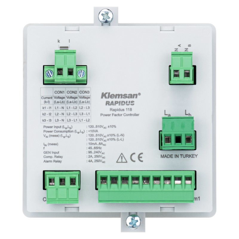 Контроллер реактивной мощности RAPIDUS 118 (8 ступеней, RS-485, LCD), Klemsan (0.0.0.6.06064)