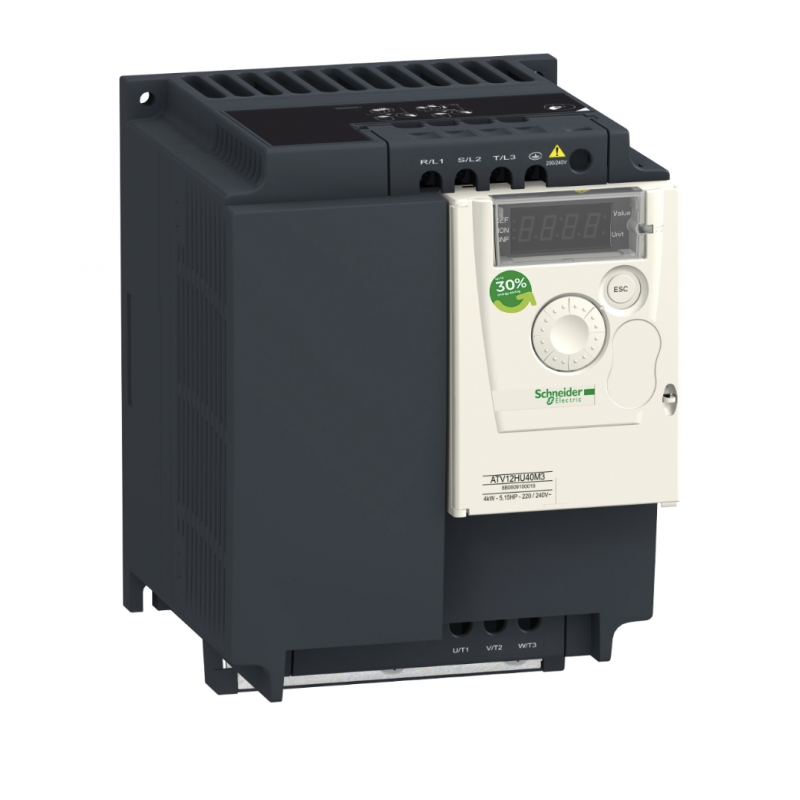 ATV12HU40M3 - Частотный преобразователь 4 кВт, 3Ф/220В → 3Ф/220В, серия Altivar 12, Schneider Electric