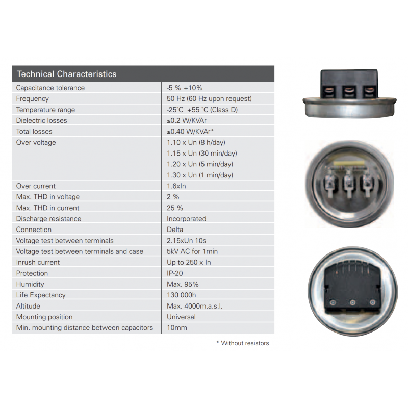 C4400255TER0000 - Конденсаторная банка MA/C/CE, 2.5 кВАр, 440 В, с разрядным модулем, RTR Energia
