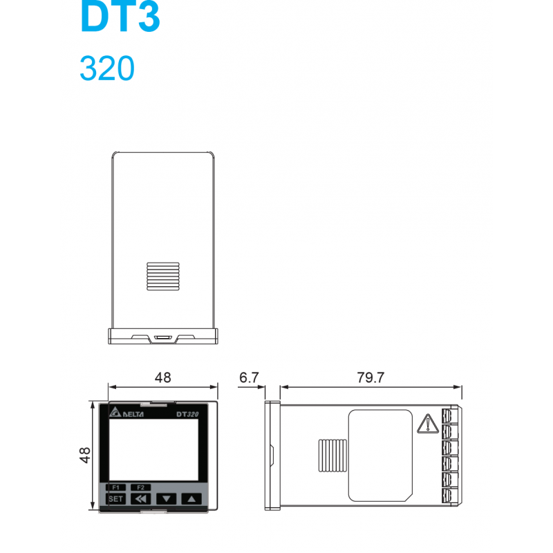 DT320RD-0200 – Температурный контроллер с релейным выходом, 24 В DC, RS-485. 48х48, Delta