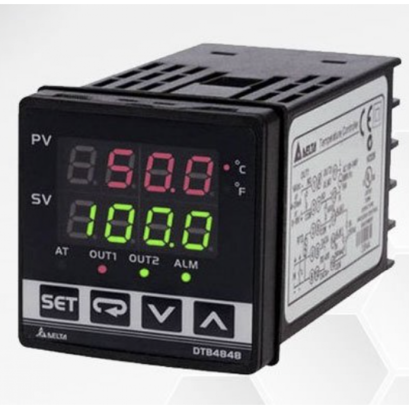 DTA4848R0 - Температурний контролер з релейным выходом, 100-240 В AC. 48х48, IP65, Delta