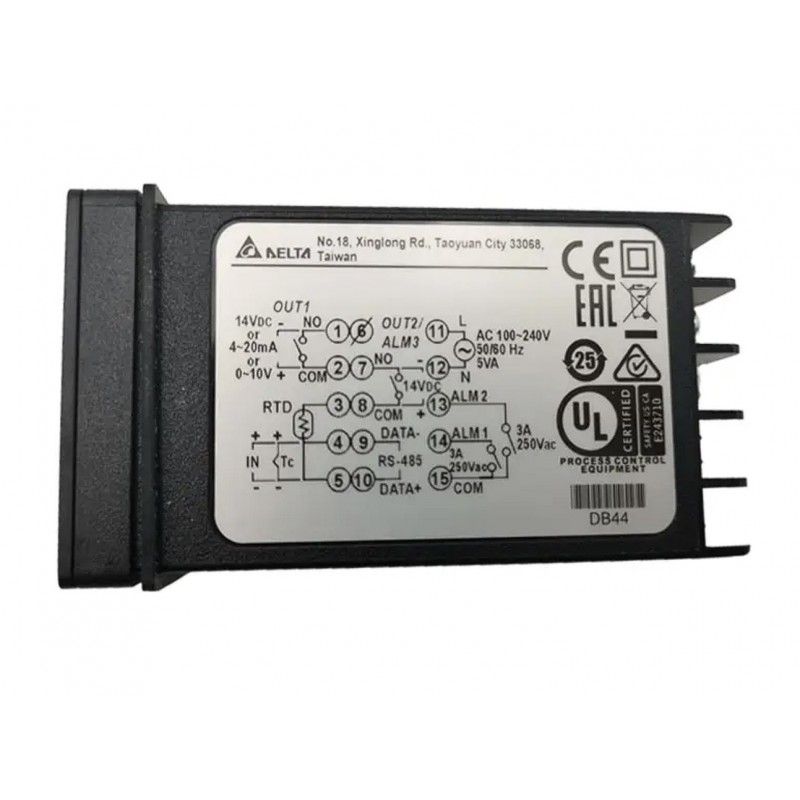 DTB4848RR - Температурный контроллер с двумя релейными выходами, 100-240 В AC. 48х48, IP65, Delta