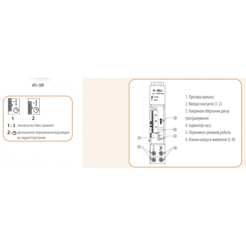 2470297 – Суточный таймер, (Резерв работы) 16А, 220 В АС, ETI