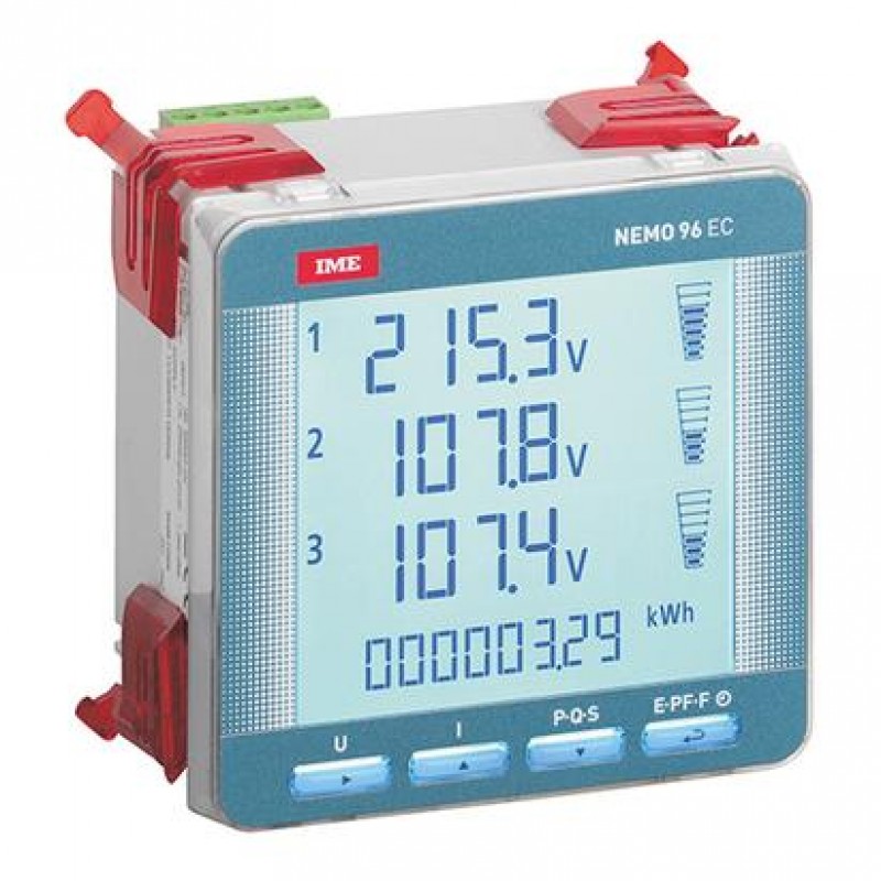 MF96ORFCDT1 – Анализатор сети быстрого подключения 96×96 мм, 630–6300 А, 400 В, LCD, Modbus RS485, IME