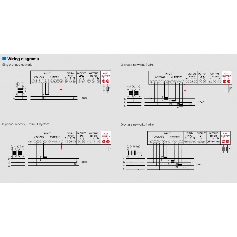 MFD4422 - Анализатор сети Nemo D4-Le, 1/5A, 80-800 В AC / Aux 20-60В DC, ModBus RTU/TCP, IME