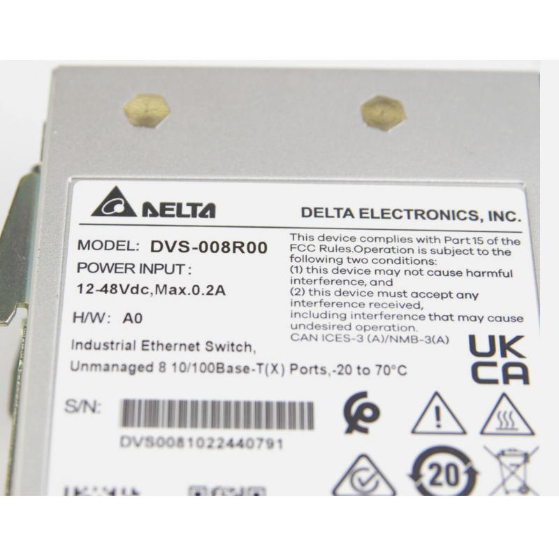 DVS-008R00 - Ethernet Коммутатор на 8 портов, Delta