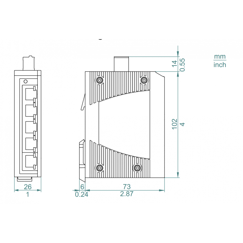 MCSESU053FN0 - Ethernet Коммутатор на 5 портов, Modicon Schneider Electric
