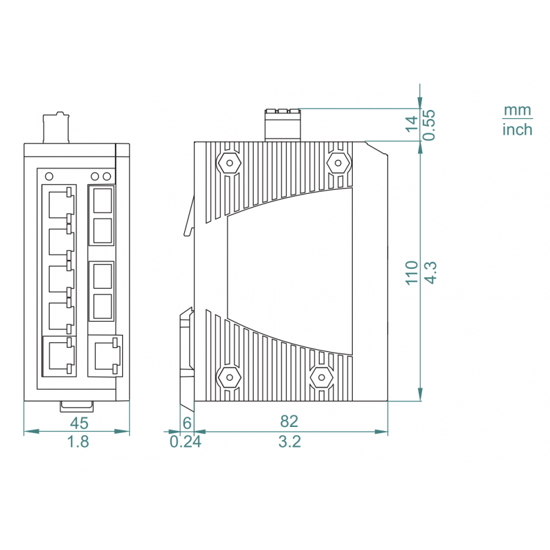 MCSESU083FN0 - Ethernet Коммутатор на 8 портов, Modicon Schneider Electric