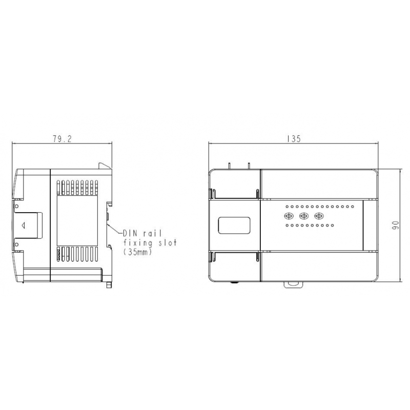 MC100-1614BRA - Процессорный модуль MC100, 16DI/14DO (Relay), 85-264V AC, RS-232 и RS-485/232, Megmeet 