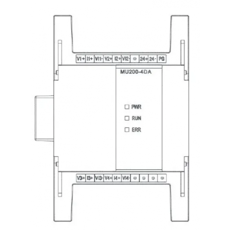 MU200-4DA - Модуль аналогового выходу 4AО для MU200, Megmeet