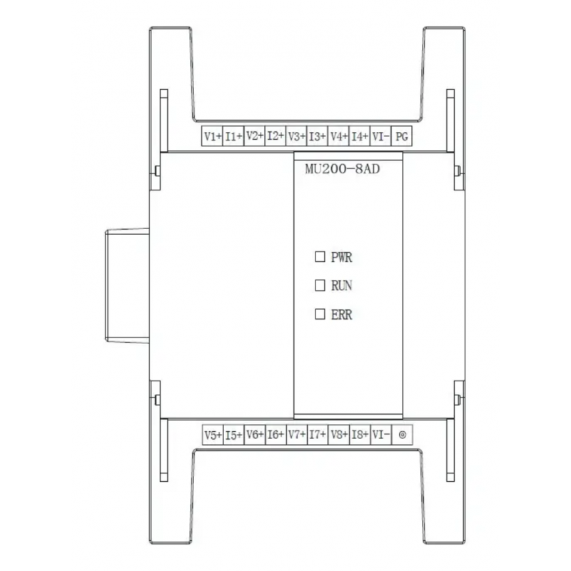 MU200-8AD - Модуль аналогового входу 8AІ для MU200, Megmeet