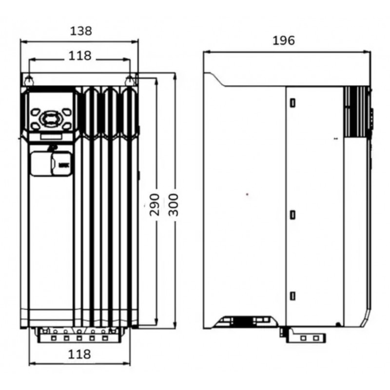 MV820G1-4T15B - Частотный преобразователь 15 кВт, 3Ф/380В, серия MV820, Megmeet