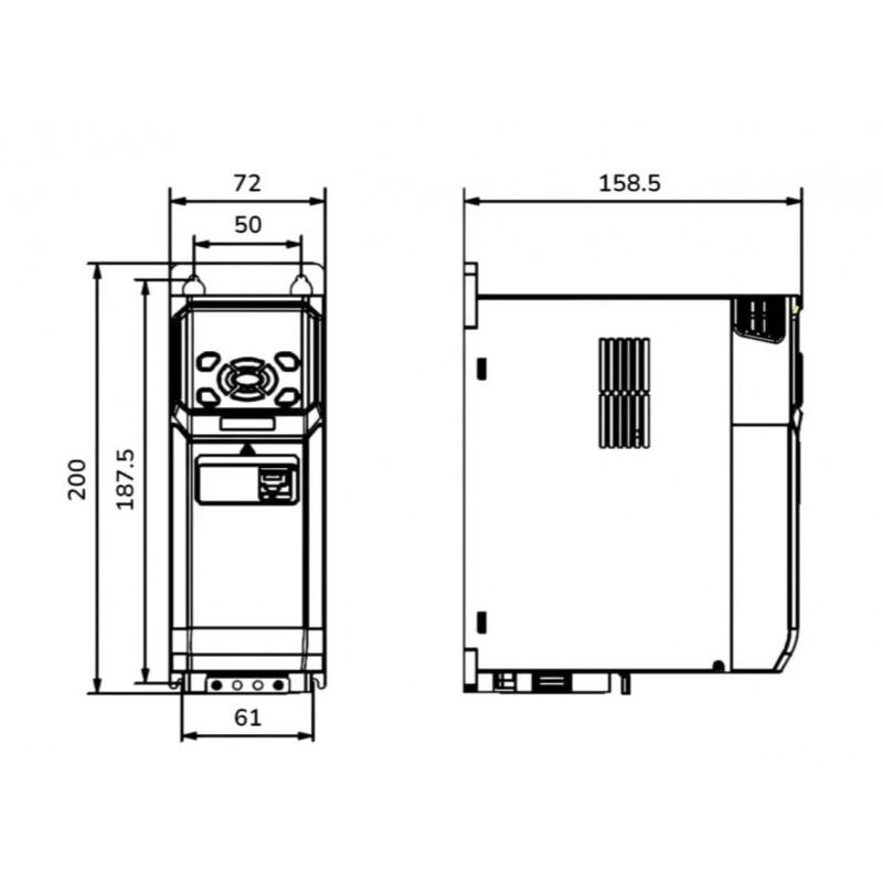 MV810G1-4T0.75B- Частотный преобразователь 0.75 кВт, 3Ф/380В, серия MV810, Megmeet
