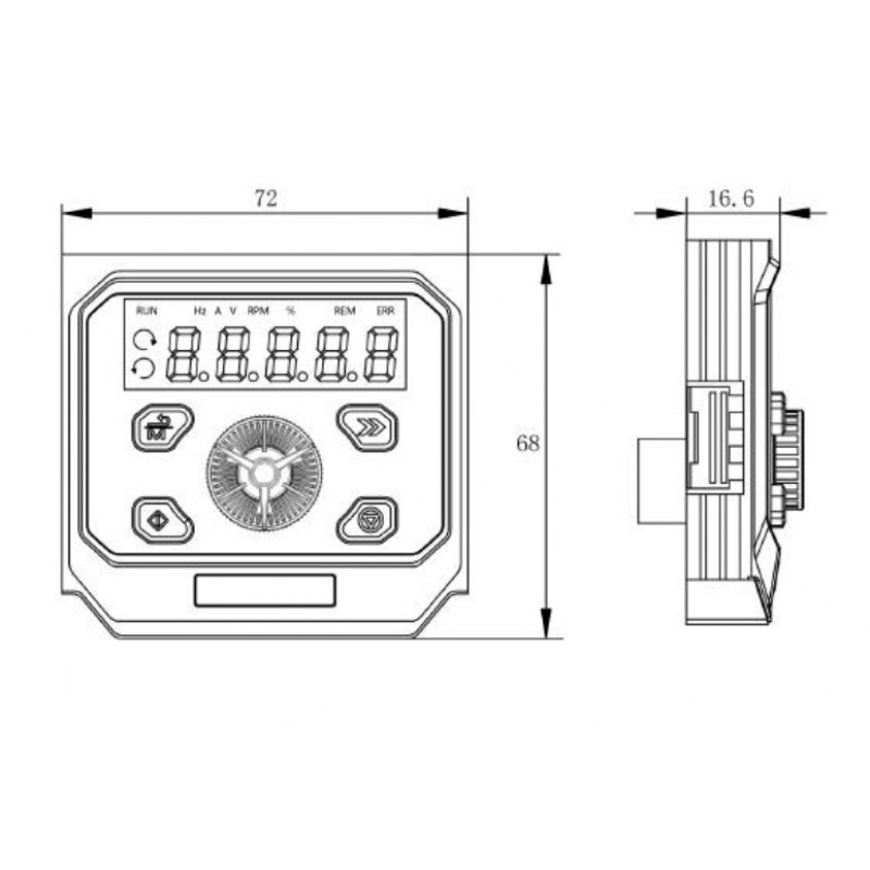 MV820G1-2S0.4B - Частотный преобразователь 0.4 кВт, 1Ф/220В → 3Ф/220В, серия MV820, Megmeet