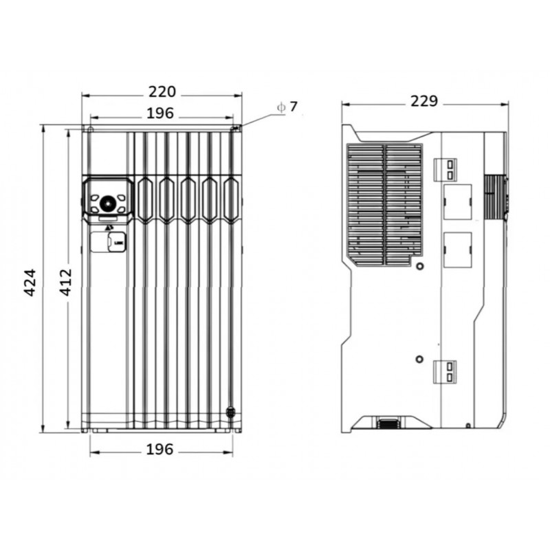 MV820G1-4T37B - Частотный преобразователь 37 кВт, 3Ф/380В, серия MV820, Megmeet