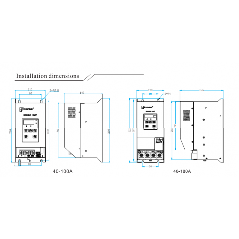 PB200-050-3 - Тормозной модуль Powtran PB200, 30…45 кВт
