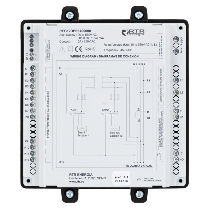 Контроллер Реактивной Мощности RTR Energia PR-14D: 12 -Канальное управление