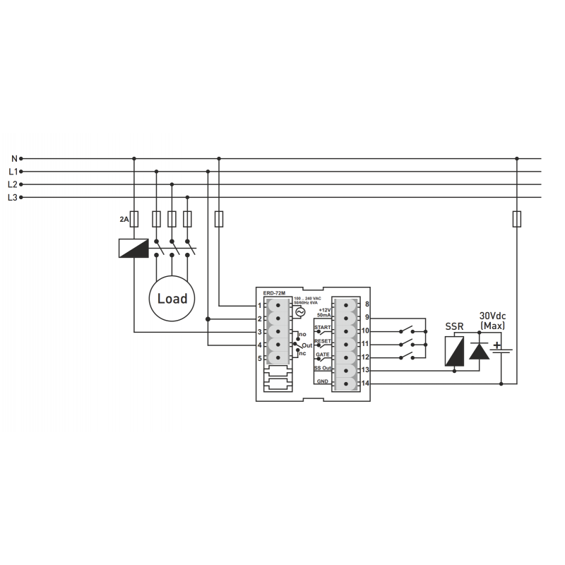ERD-48M– Многофункциональный таймер, 220В АС 48х48, 1 Rel, 1 SSR, TENSE
