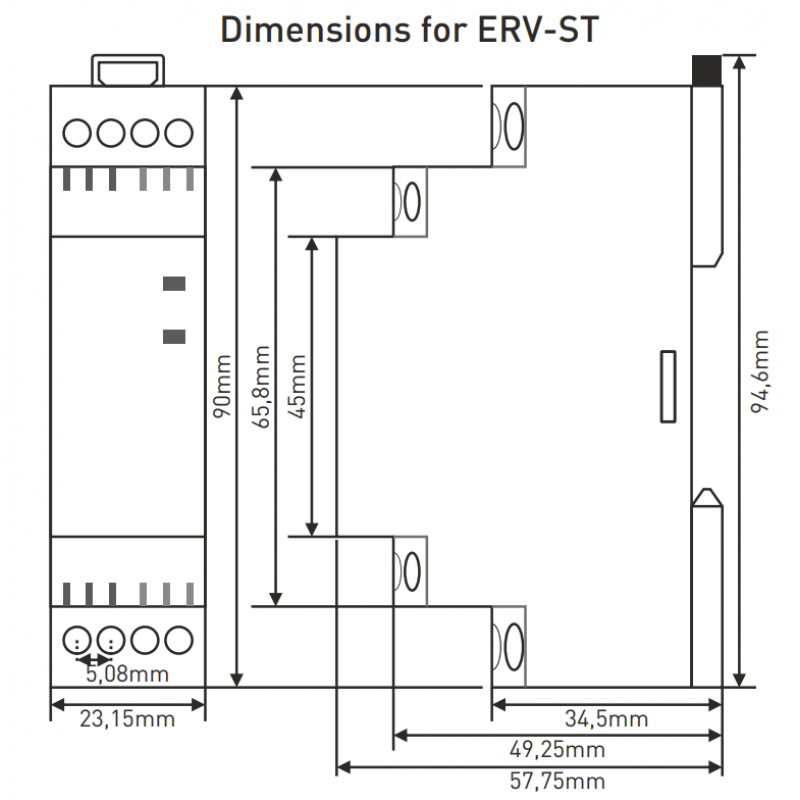 ER-ST/ERV-ST - Импульсное бистабильное реле с памятью до 6 сек, 220 В АС, TENSE