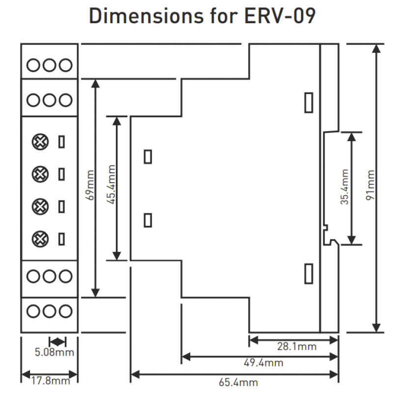 ERV-09 - реле времени циклическое, генератор импульсов симметричный и несимметричный до 100 час, 220 В АС/ 24 В АС/DC, TENSE