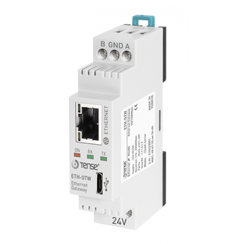 Шлюз RS485 в Ethernet (Modbus RTU / TCP), 24В AC/DC, Tense (ETH-GTW)