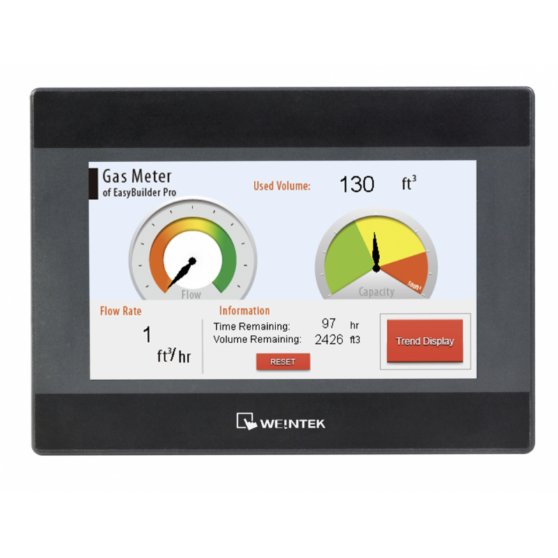 MT8072iP - Панель оператора 7'', TFT LED, 800x480, 128MB RAM, 2 COM (RS-232/485), USB, Ethernet, 24V DC. IP65. Weintek