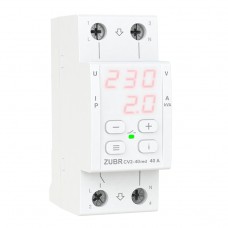 ZUBR CV2-40 red - Однофазное реле контроля напряжения и тока 40 А, 120-280 В АС, + термозащита, ZUBR