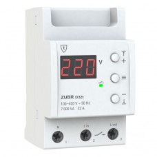 ZUBR D32t - Однофазное реле контроля напряжения 32 А, 120-280 В АС, + термозащита, ZUBR