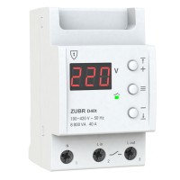 ZUBR D40t - Однофазное реле контроля напряжения 40 А, 120-280 В АС, + термозащита, ZUBR