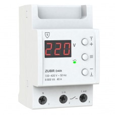 ZUBR D40t - Однофазное реле контроля напряжения 40 А, 120-280 В АС, + термозащита, ZUBR