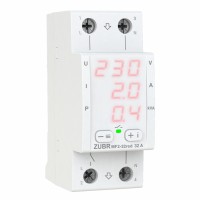 ZUBR MF2-32 red - Однофазное многофункциональное реле контроля (напряжения/тока/мощности) 32 А, 120-280 В АС, + термозащита, ZUBR