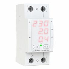 ZUBR MF2-32 red - Однофазное многофункциональное реле контроля (напряжения/тока/мощности) 32 А, 120-280 В АС, + термозащита, ZUBR