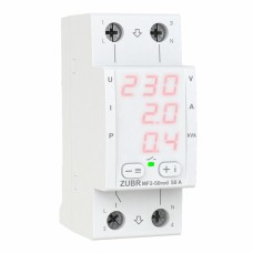 ZUBR MF2-50 red - Однофазное многофункциональное реле контроля (напряжения/тока/мощности) 50 А, 120-280 В АС, + термозащита, ZUBR