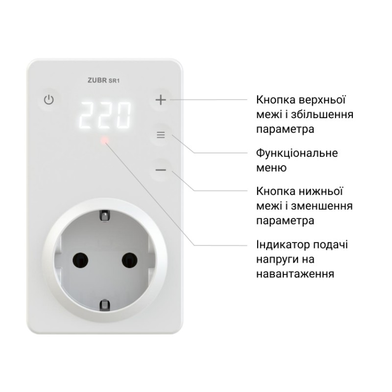 ZUBR SR1 - Однофазное реле контроля напряжения 16 А, 120-280 В АС, ZUBR