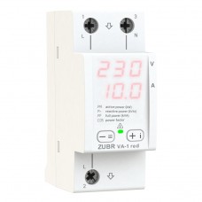 VA-1 red - Однофазный мультиметр 63 А (вольтметр + амперметр) ZUBR
