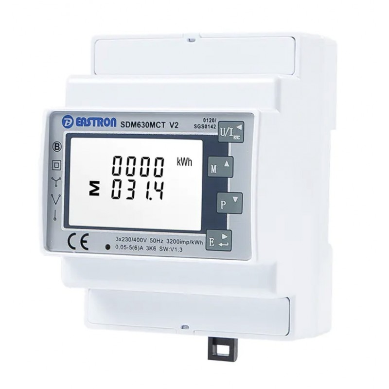 SDM630MCT – Трехфазный анализатор сети 5 А (ТТ), класс 1, RS485 Modbus, Eastron SDM630MCT – Трехфазный анализатор сети 5 А (ТТ), класс 1, RS485 Modbus, Eastron