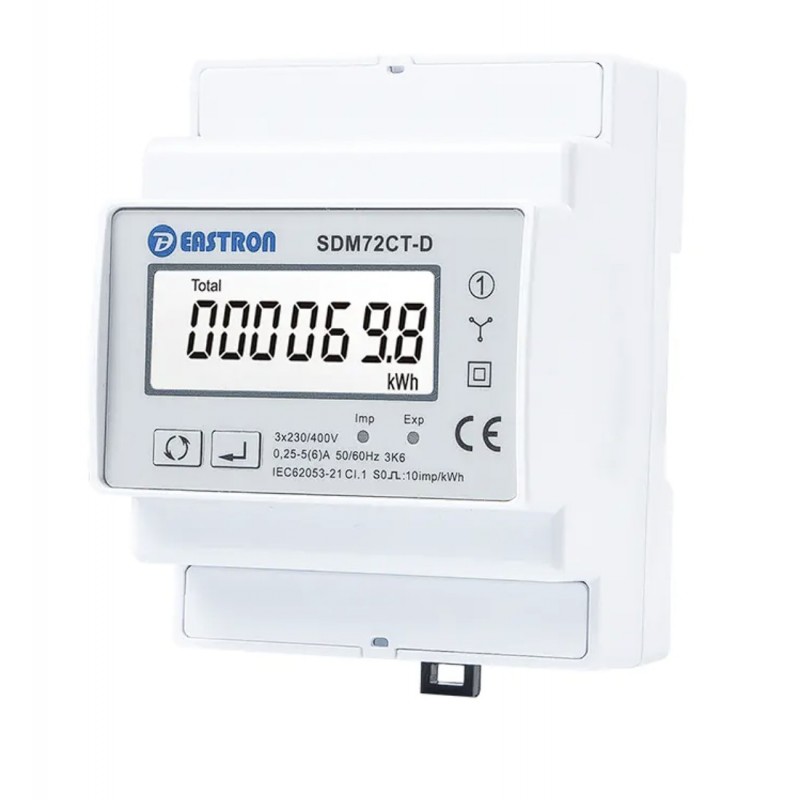 SDM72CT-D – Трехфазный счетчик активной энергии 5 А (ТТ), класс 1, без RS485, Eastron SDM72CT-D – Трехфазный счетчик активной энергии 5 А (ТТ), класс 1, без RS485, Eastron