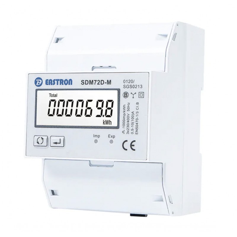 SDM72D-M – Трехфазный счетчик активной та реактивной энергии 100А, класс 1, RS485 Modbus RTU, Eastron SDM72D-M – Трехфазный счетчик активной та реактивной энергии 100А, класс 1, RS485 Modbus RTU, Eastron