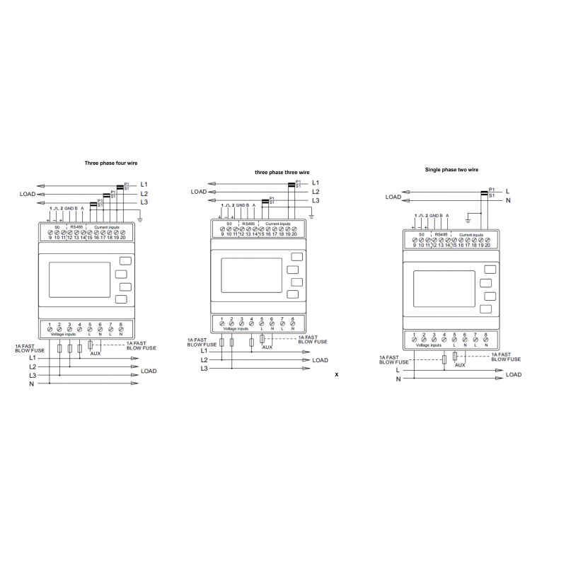 SDM630MCT-Mbus V2 – Трехфазный анализатор сети 5 А (ТТ), класс 1, RS485 Mbus, Eastron