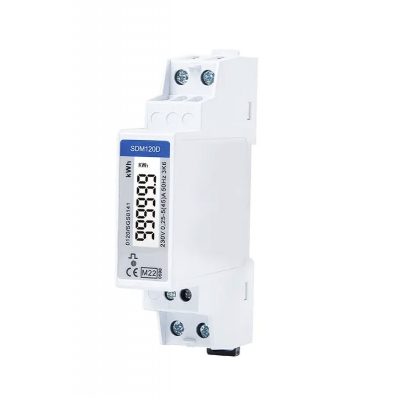 SDM120D - Счетчик электроэнергии 1-фазный, 45 А, 230 В, кл. 1, без RS485, Eastron SDM120D - Счетчик электроэнергии 1-фазный, 45 А, 230 В, кл. 1, без RS485, Eastron