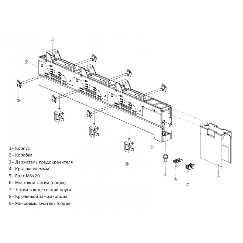 FVS400 - Вертикальный блок рубильник на панель 3P Ie-400 A, NH-2, М10, FEDERAL ELECTRIC