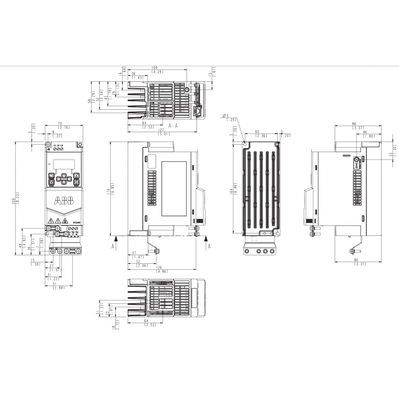 (ACS180-04S-03A3-4) Преобразователь частоты ABB ACS180, P=1.1 кВт Uвх=3Фх380В/Uвых=3Фх380В
