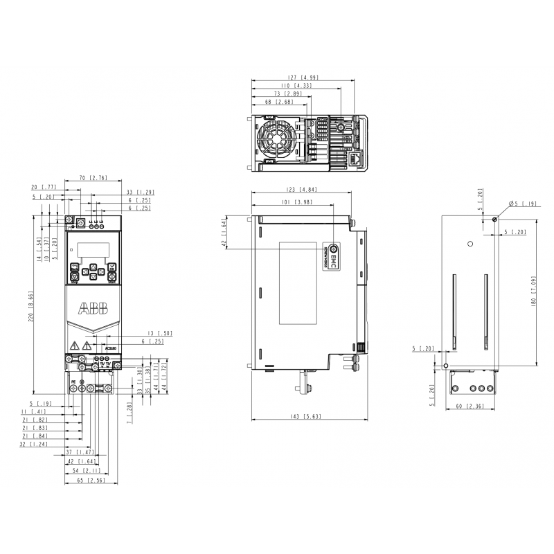 (ACS180-04S-07A2-4) Преобразователь частоты ABB ACS180, P=3 кВт Uвх=3Фх380В/Uвых=3Фх380В