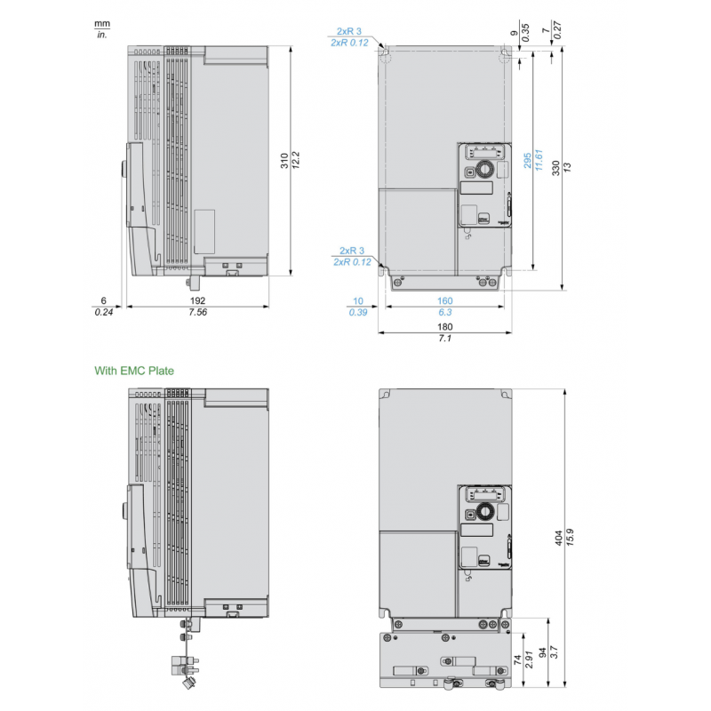 ATV320D11M3C - Частотный преобразователь 11 кВт, 3Ф/220В→3Ф/220В, серия Altivar 320, Schneider Electric