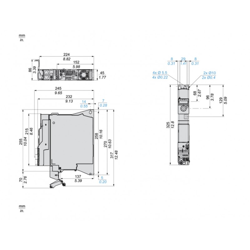 (ATV320U06N4B) Преобразователь частоты Schneider Electric ALTIVAR320B, P=0.55 кВт, Uвх=3Фх380В/Uвых=3Фх380В