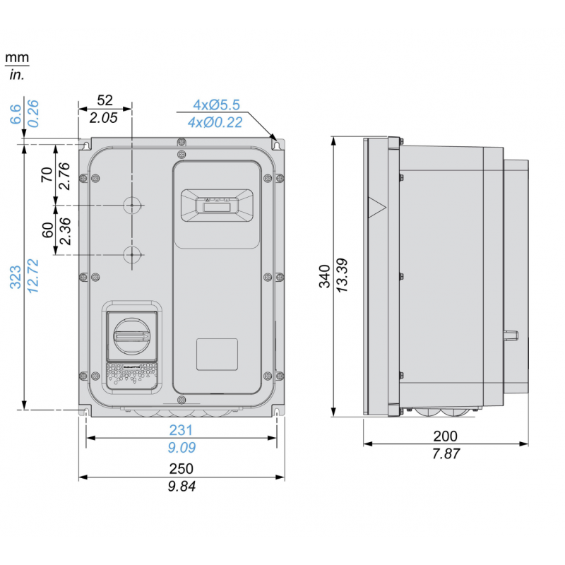 ATV320U07N4W - Частотный преобразователь 0.75 кВт, 3Ф/380 В, серия Altivar 320, IP66, Schneider Electric