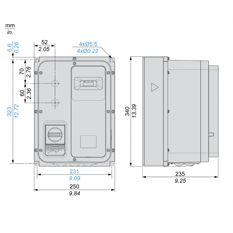 ATV320U11M2WS - Частотный преобразователь 1.1 кВт, 1Ф/220В→3Ф/220В, серия Altivar 320, IP65, Schneider Electric