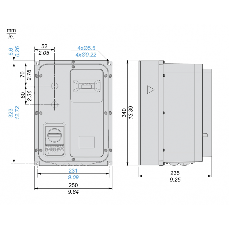 ATV320U22N4W - Частотный преобразователь 2.2 кВт, 3Ф/380 В, серия Altivar 320, IP66, Schneider Electric