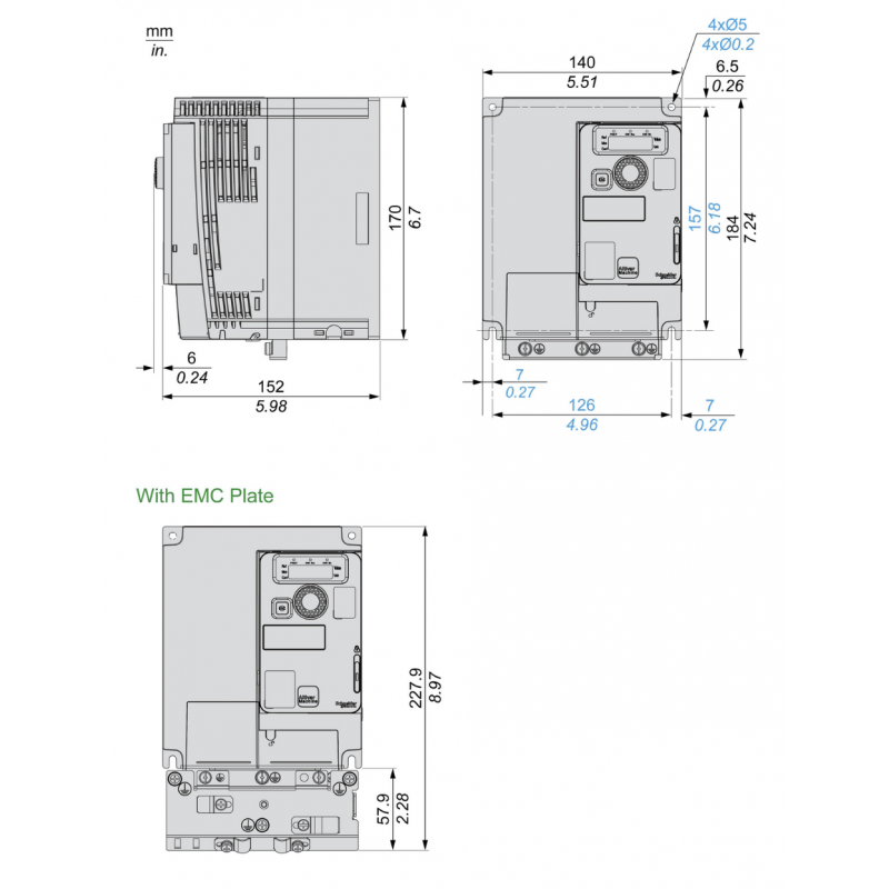 ATV320U30M3C - Частотный преобразователь 3 кВт, 3Ф/220В→3Ф/220В, серия Altivar 320, Schneider Electric