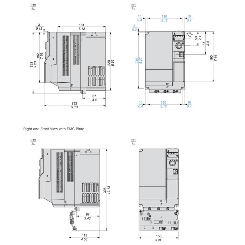 (ATV320U75N4B) Преобразователь частоты Schneider Electric ALTIVAR320B, P=7.5 кВт, Uвх=3Фх380В/Uвых=3Фх380В